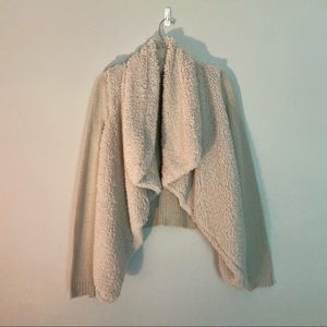 Love By Design Beige Sherpa Cardigan (Size S)